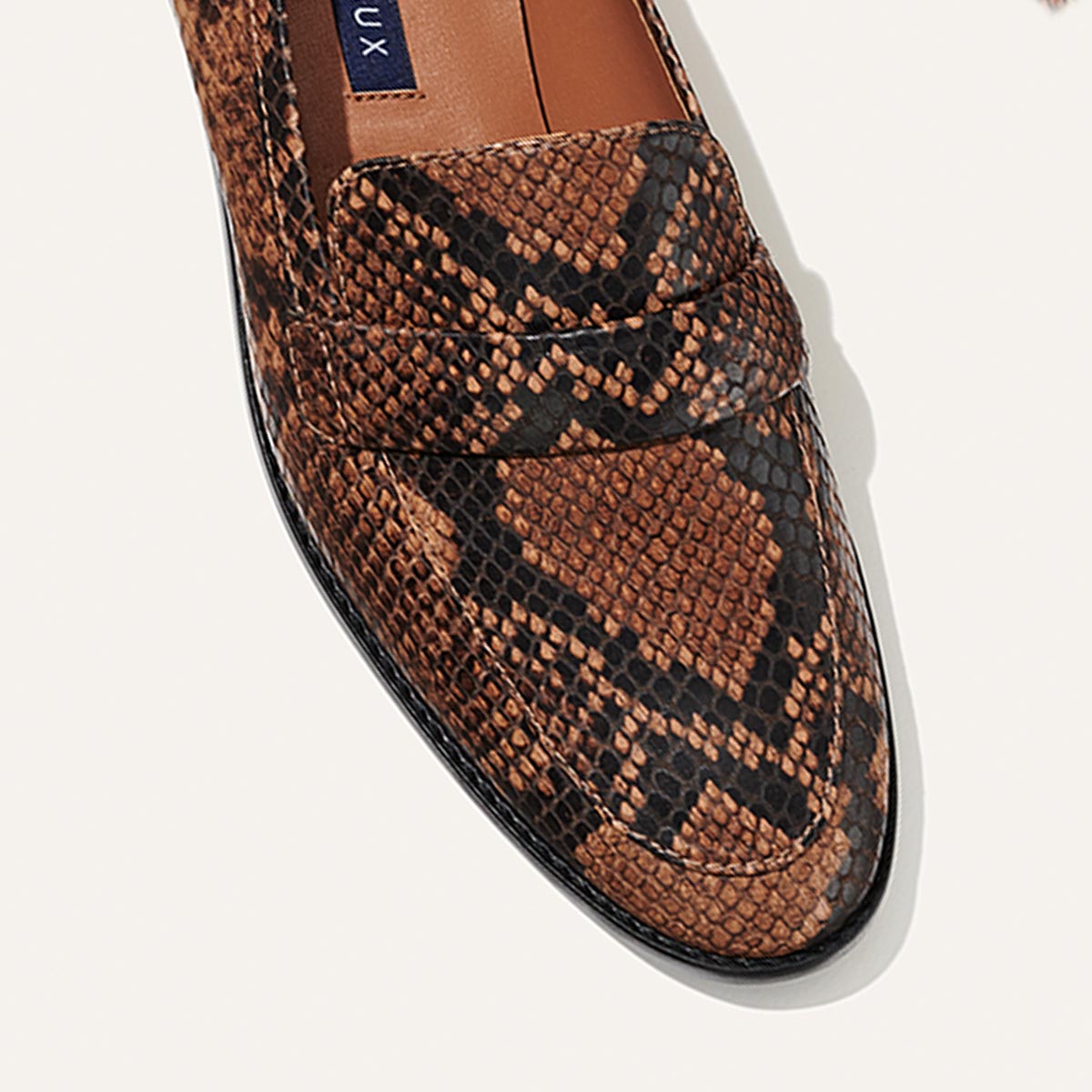 The Andie Loafer - Espresso Python Embossed