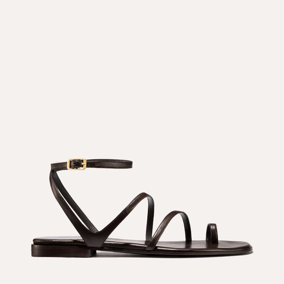 Dark brown strappy summer sandal