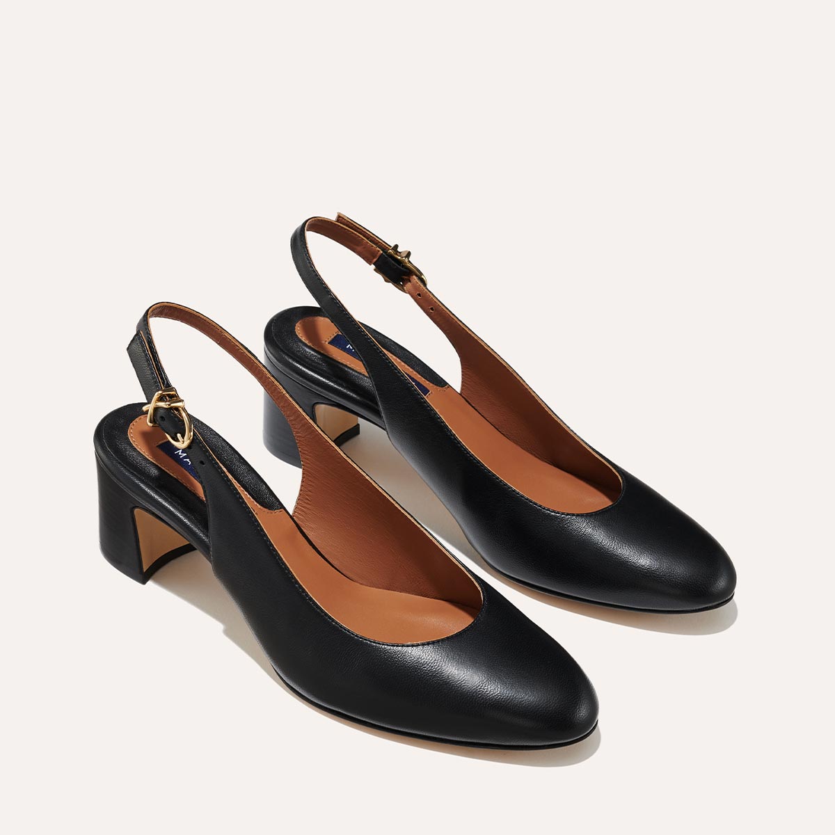 The Cluny Slingback - Black Nappa