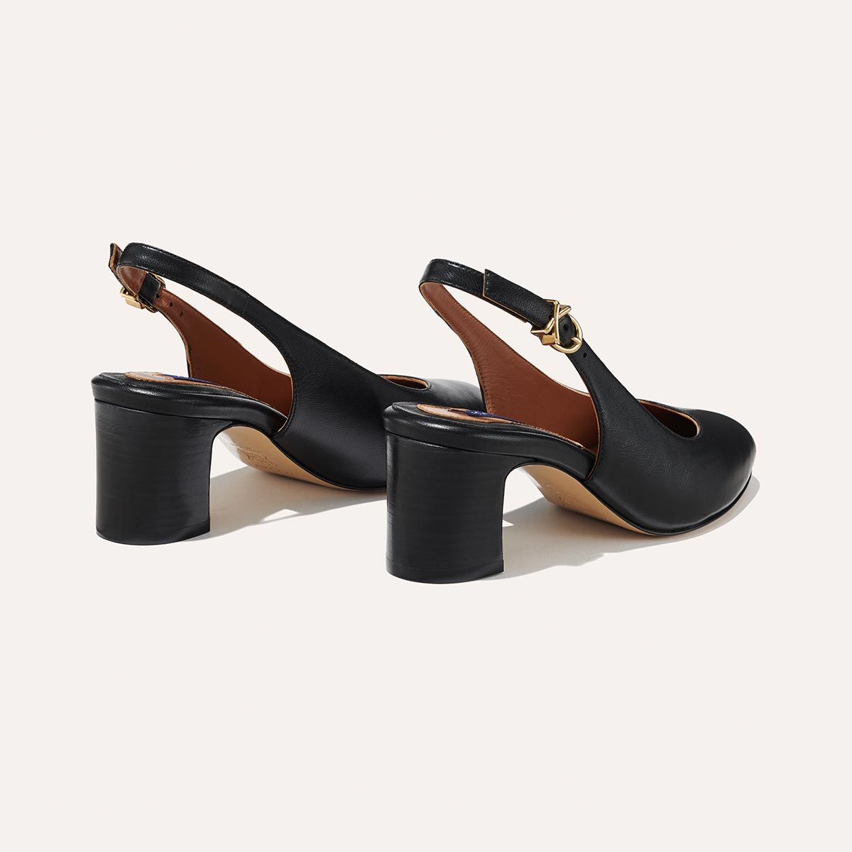 The Cluny Slingback - Black Nappa