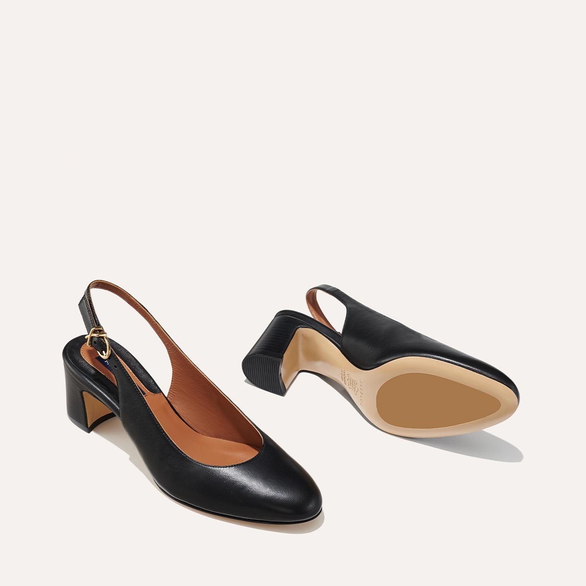 The Cluny Slingback - Black Nappa