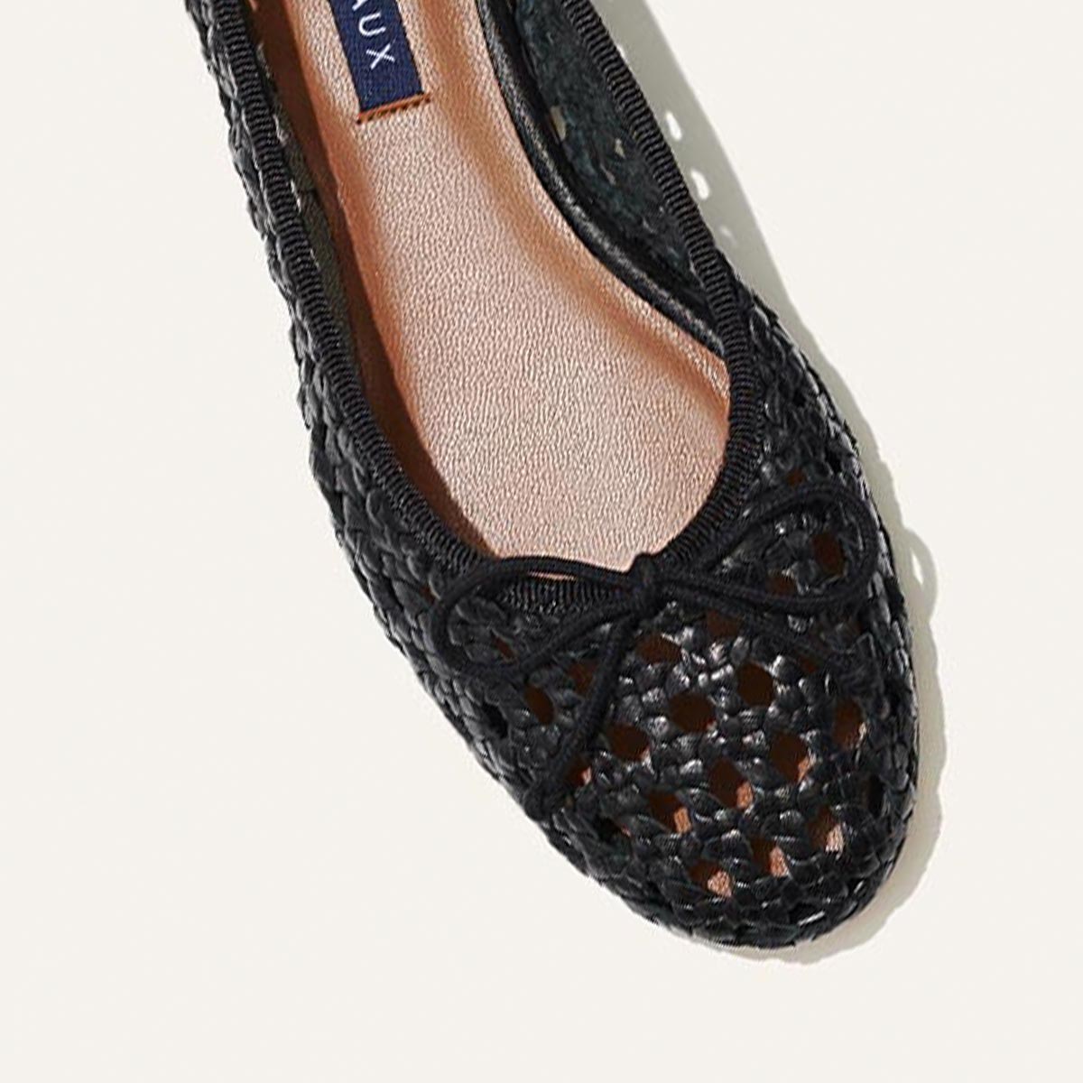 The Woven Demi - Black Leather