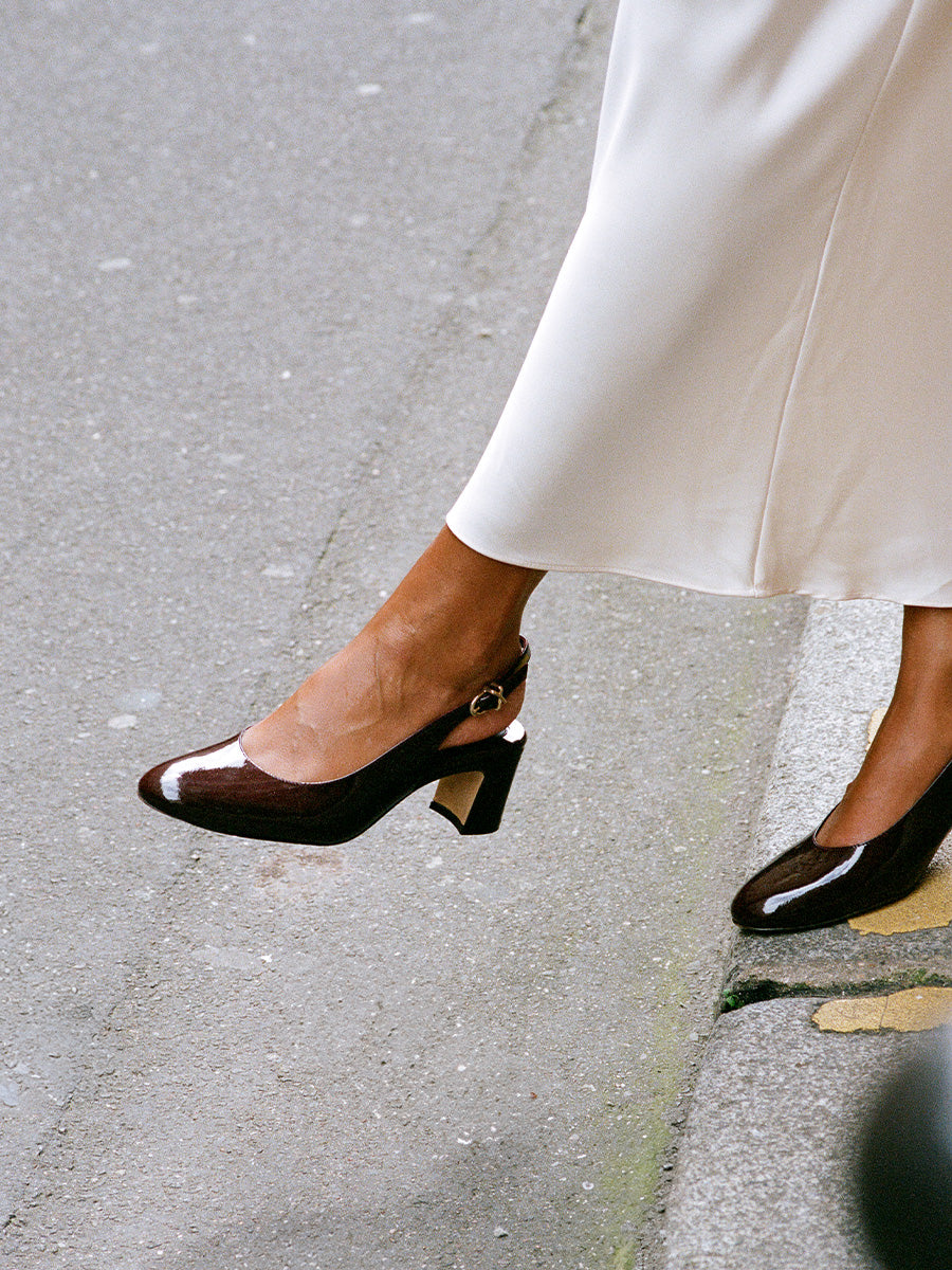 The Cluny Slingback in Burgundy Patent