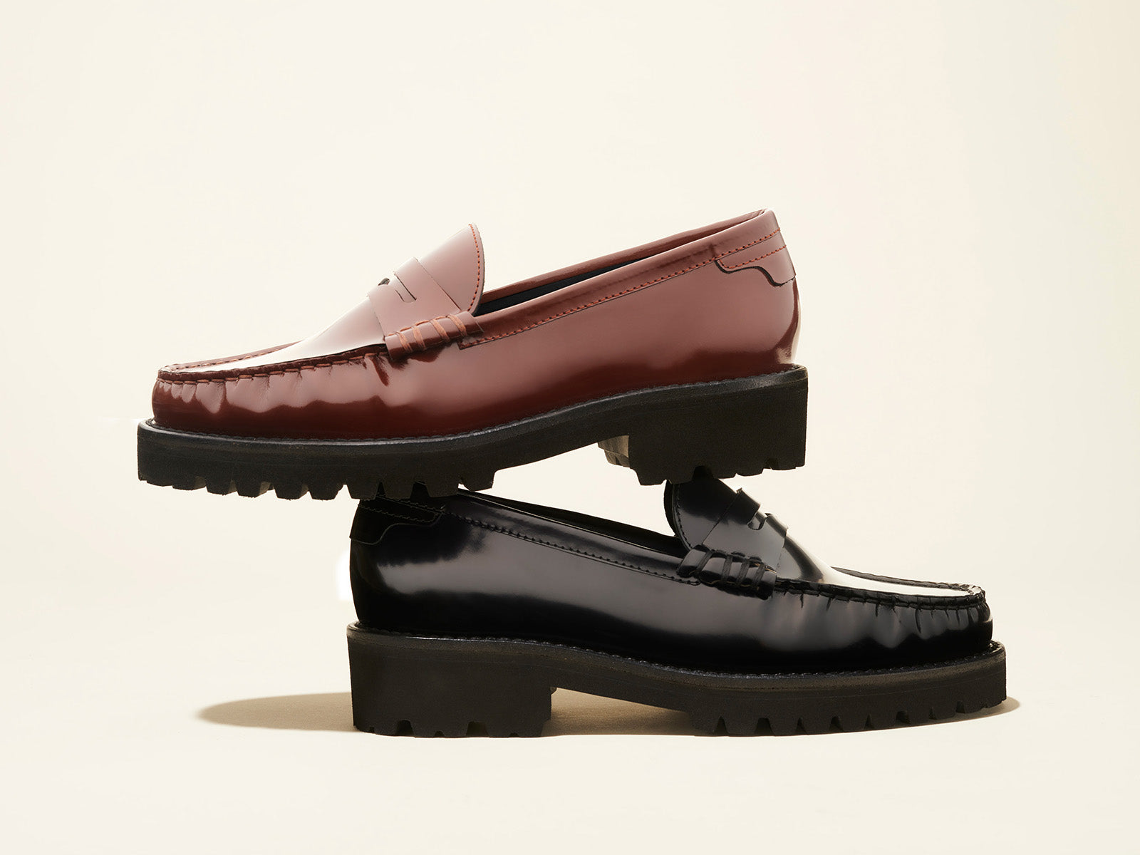 The Louisa Loafer in Hickory Calf and Black Calf
