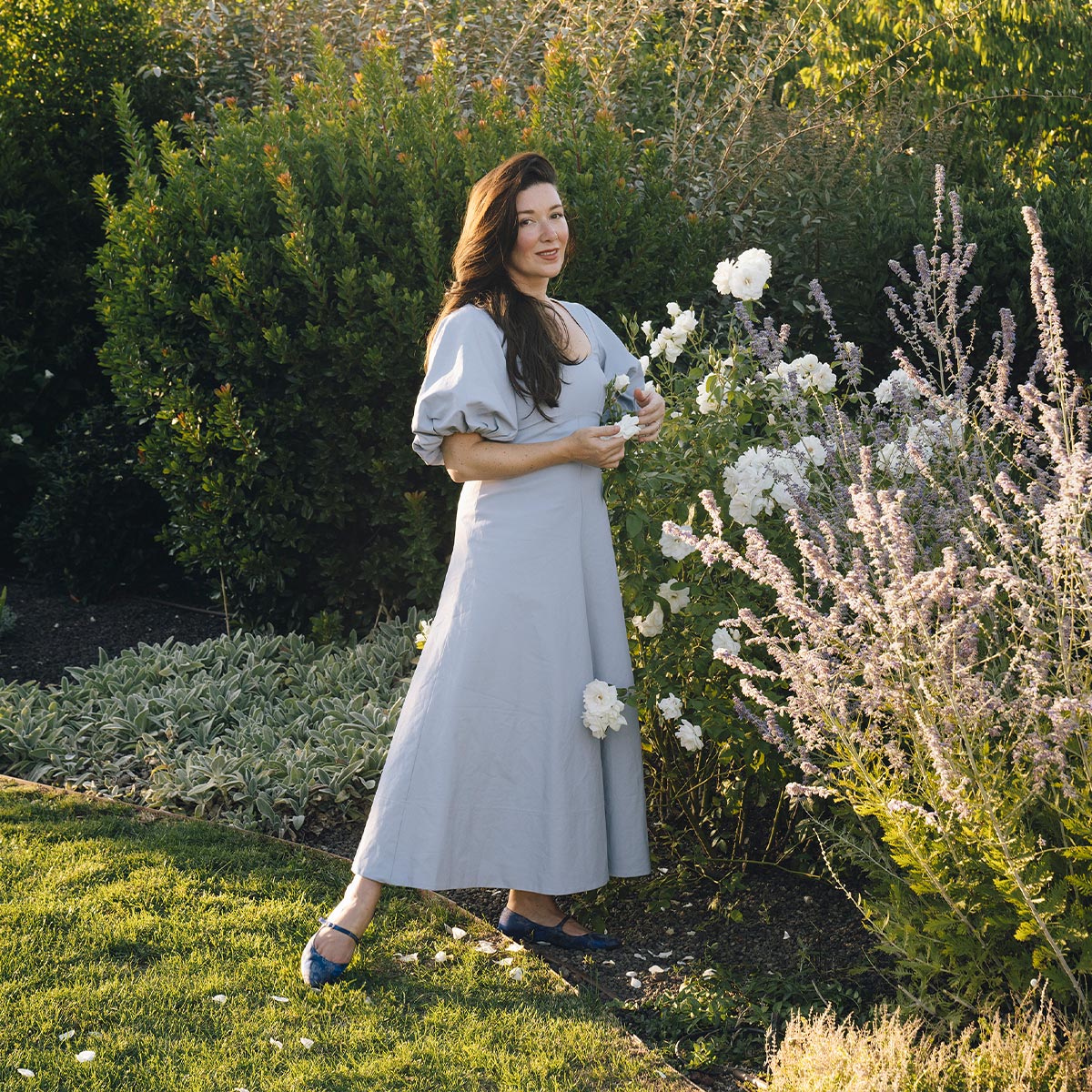 Jamie Beck x Margaux - The Mary Jane in Provence Blue Silk