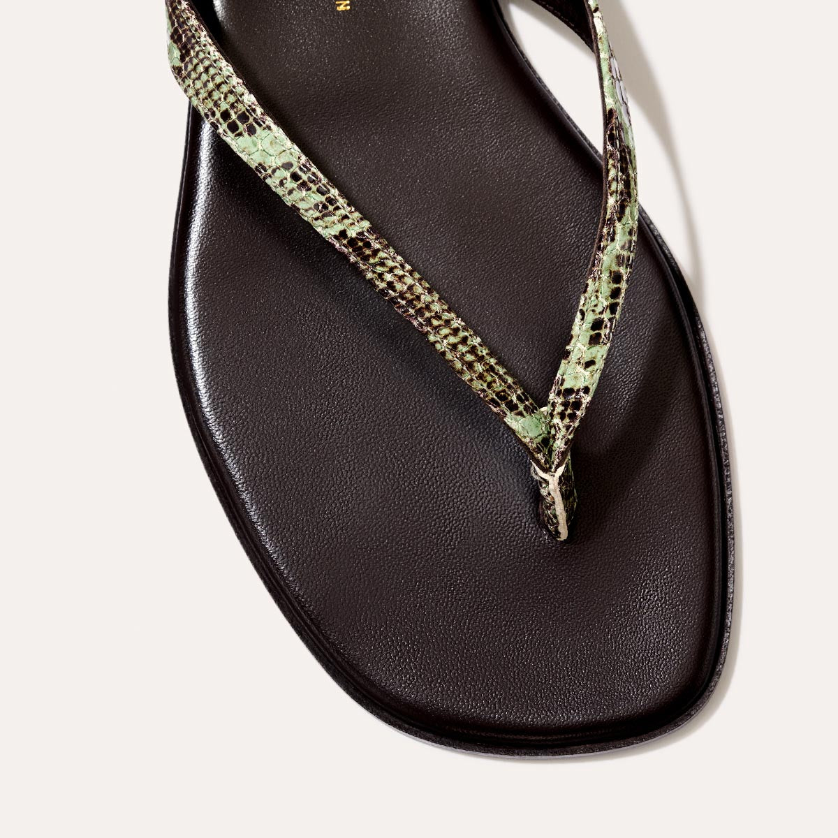 The Palermo Sandal - Mint Chocolate Python Embossed