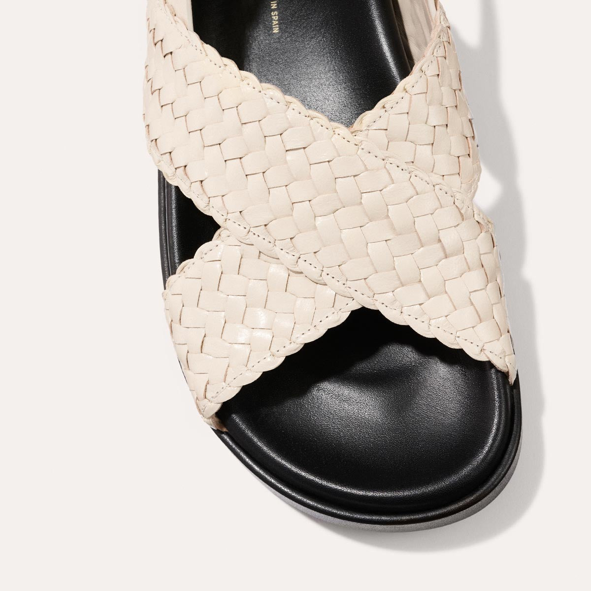 White woven leather summer sandal
