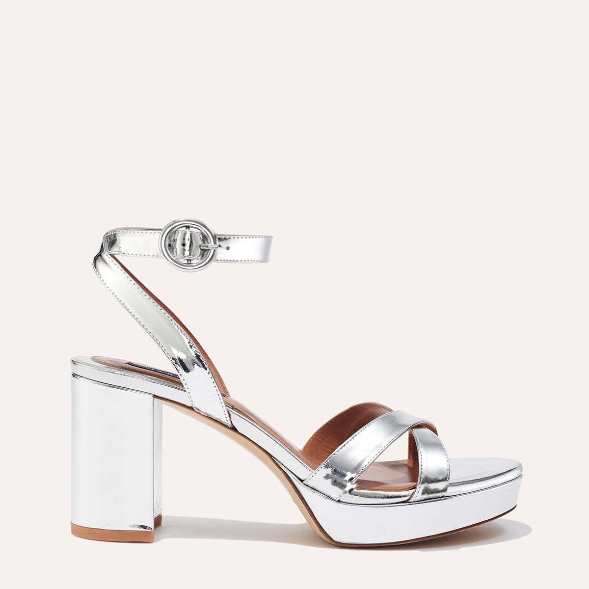The Platform Sandal - Silver Mirror