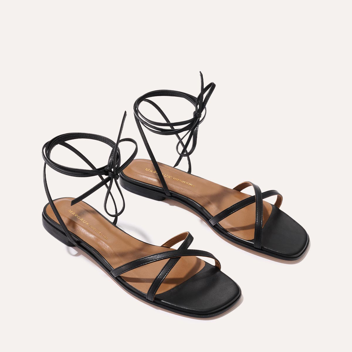 The Wrap Sandal - Black Nappa