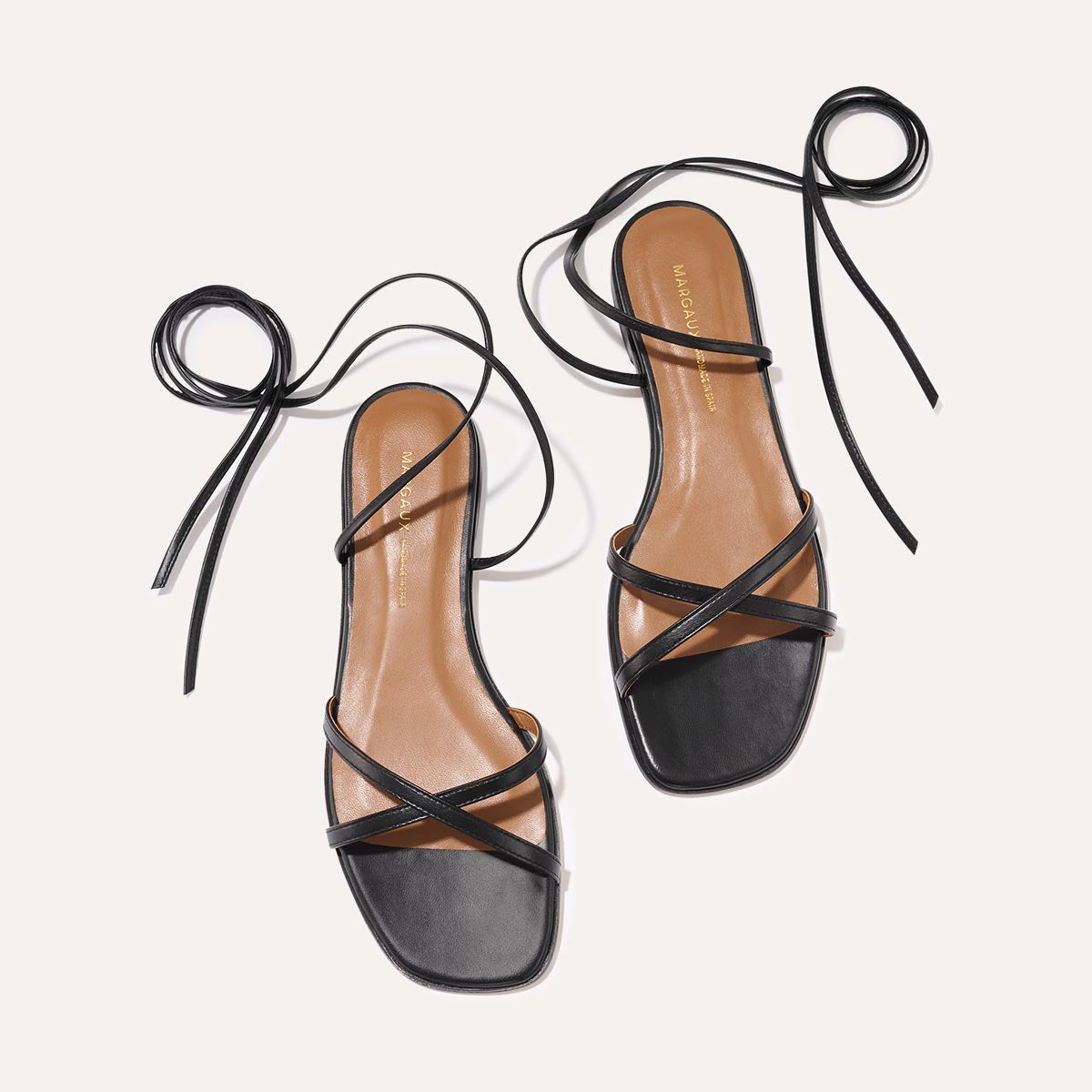 The Wrap Sandal - Black Nappa
