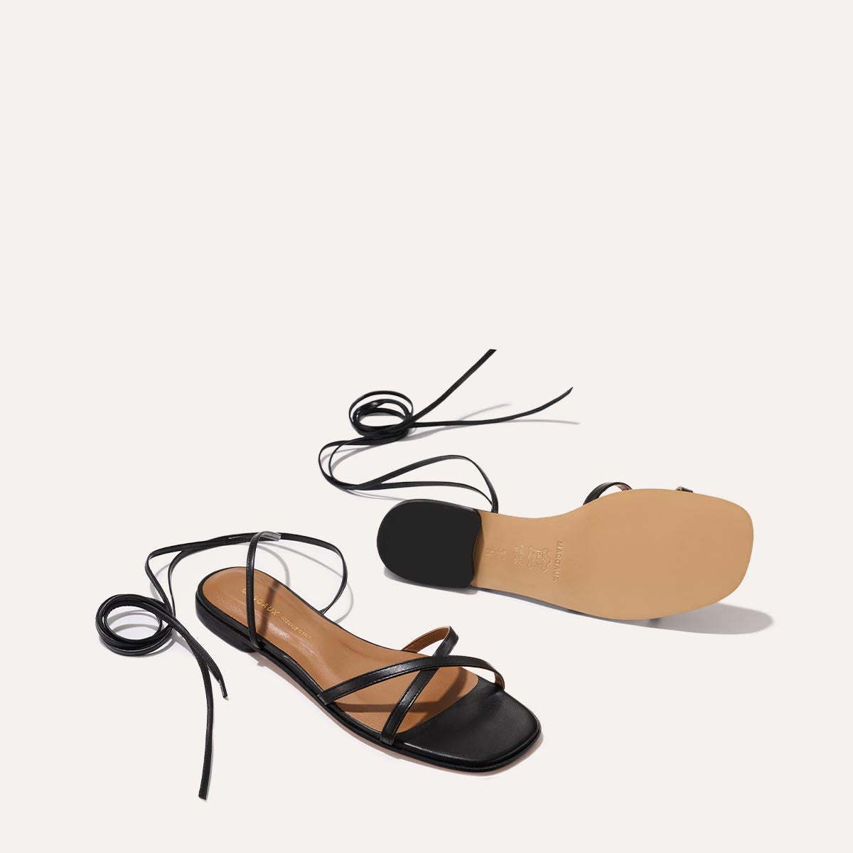 The Wrap Sandal - Black Nappa