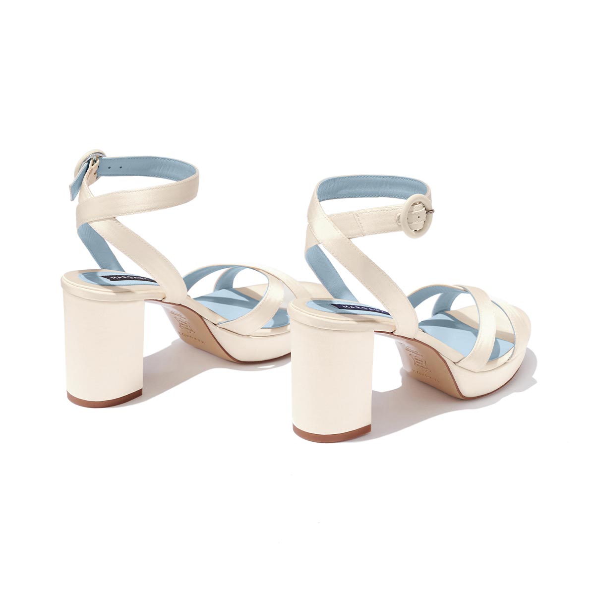 ivory - satin, blue