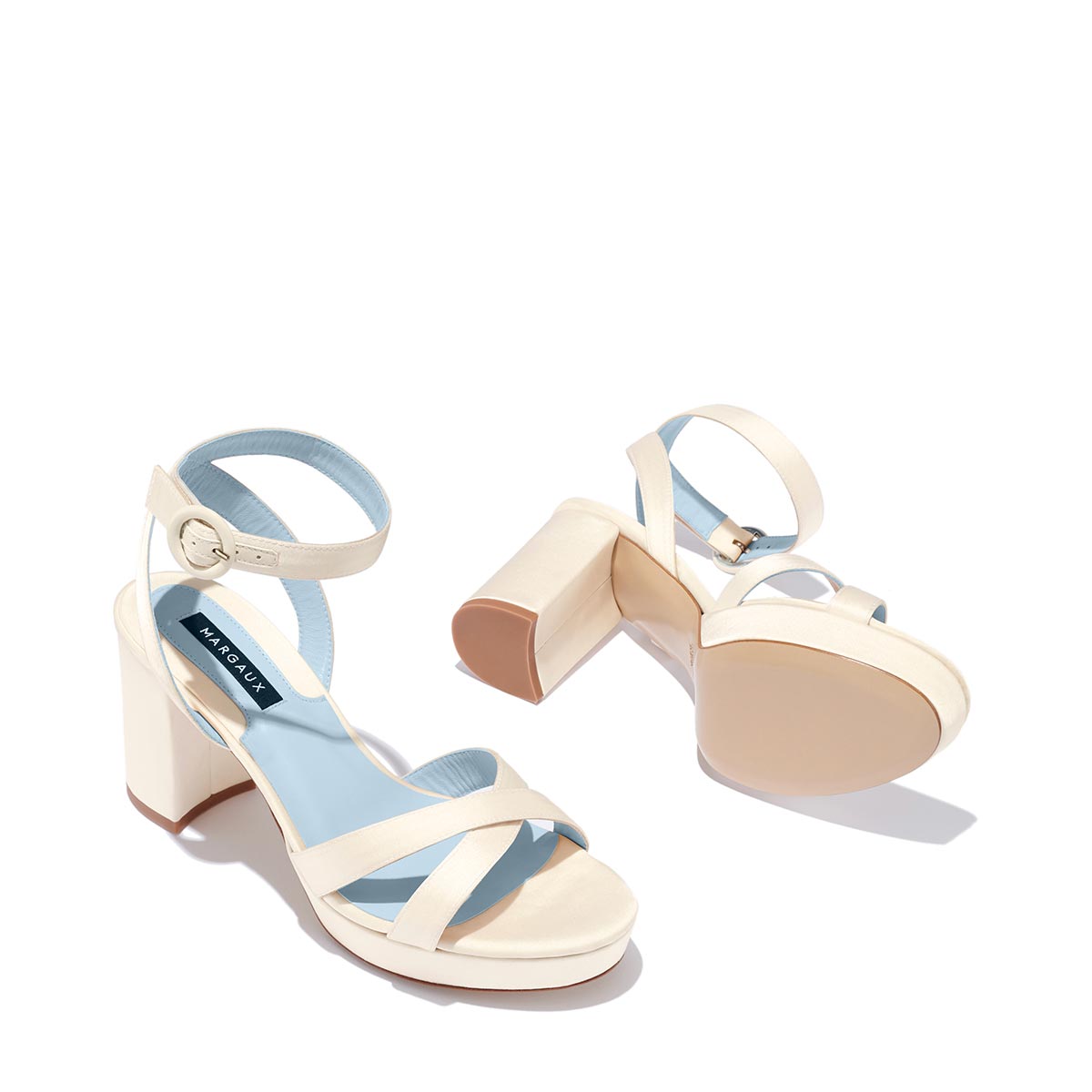 ivory - satin, blue