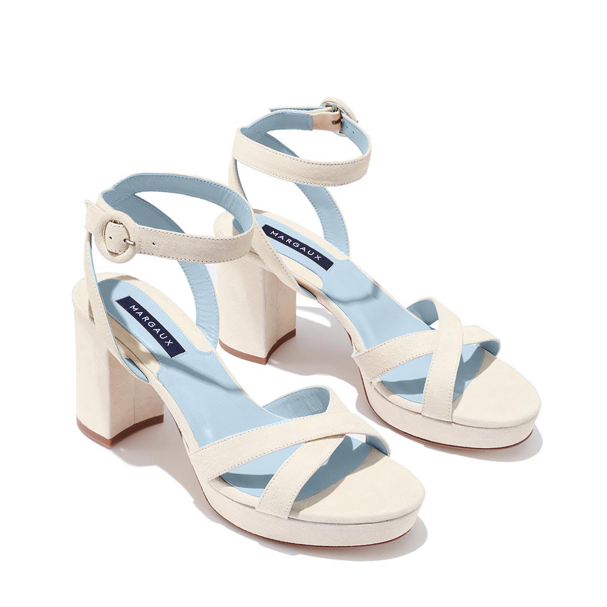 ivory - suede, blue