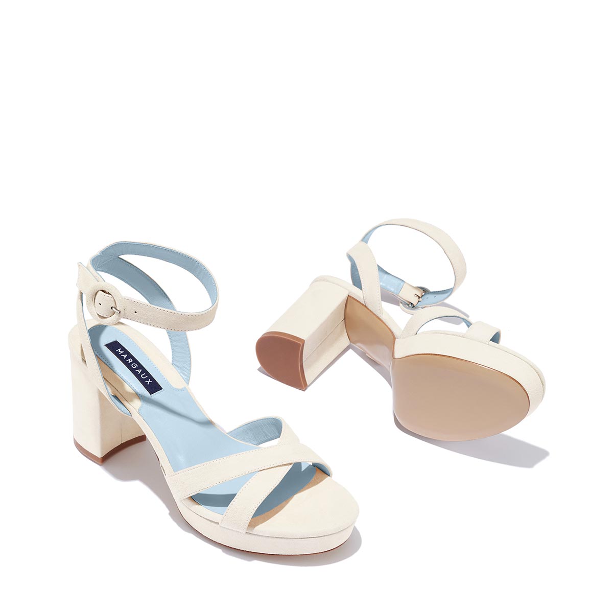 ivory - suede, blue