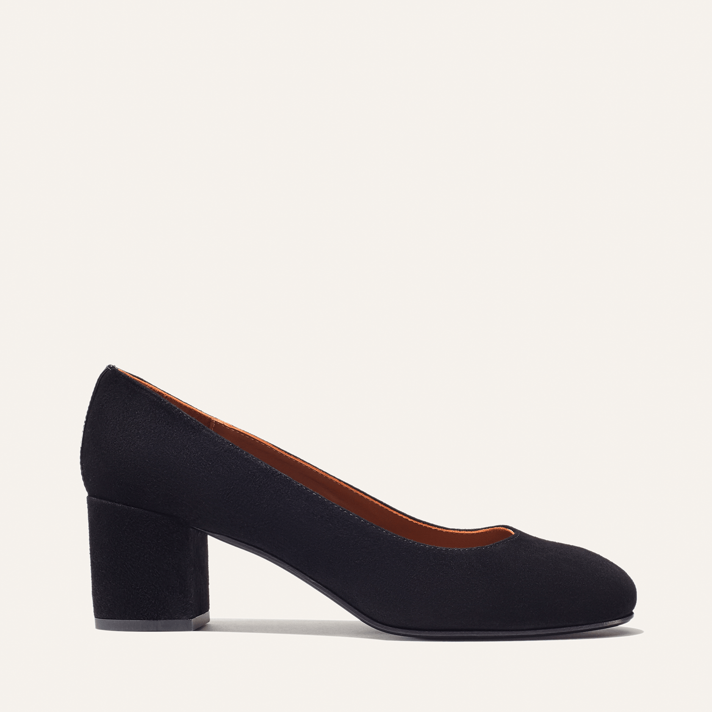 Margaux's classic and comfortable workwear Heel, made in Spain from soft, black Italian suede