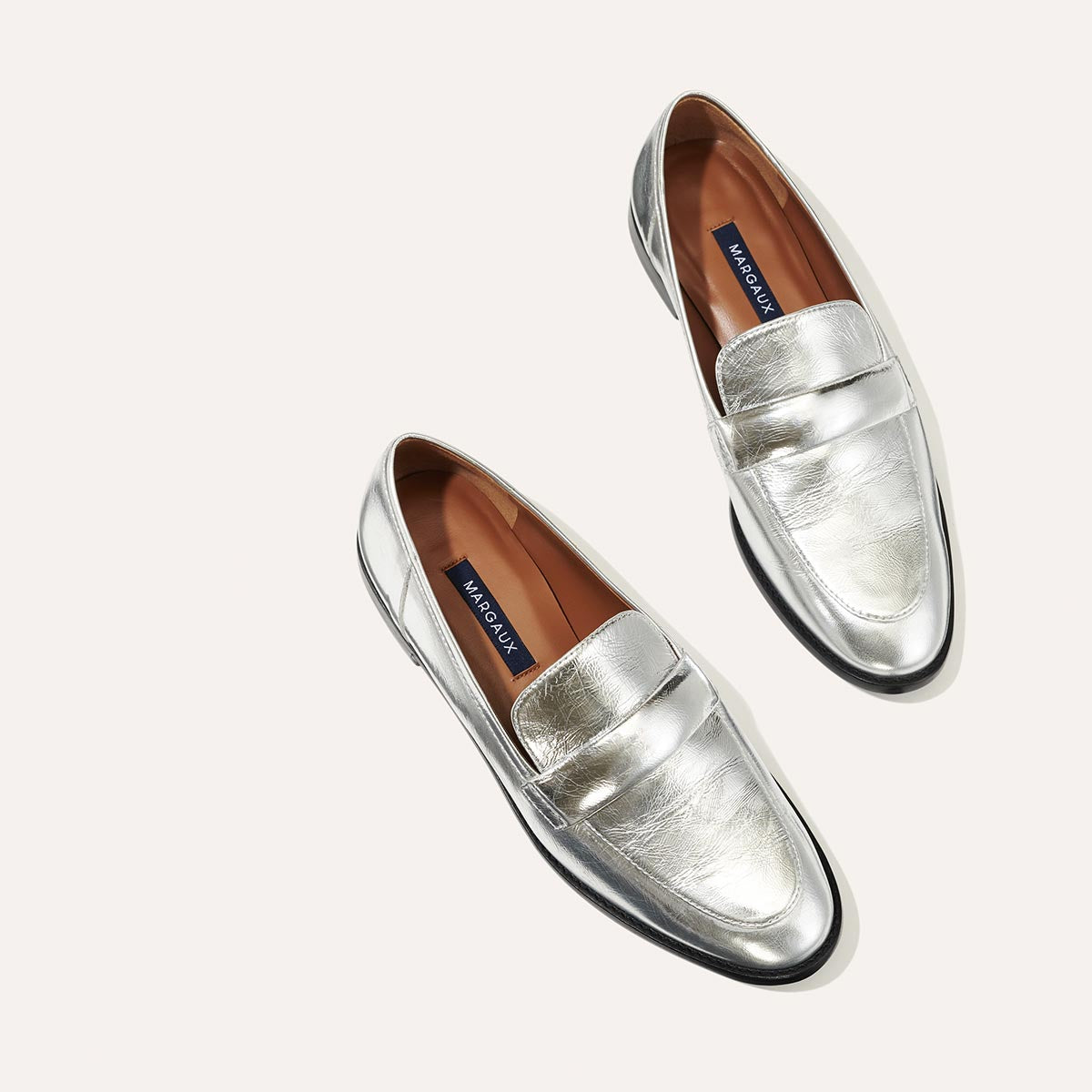 The Andie Loafer - Silver Crinkle Mirror