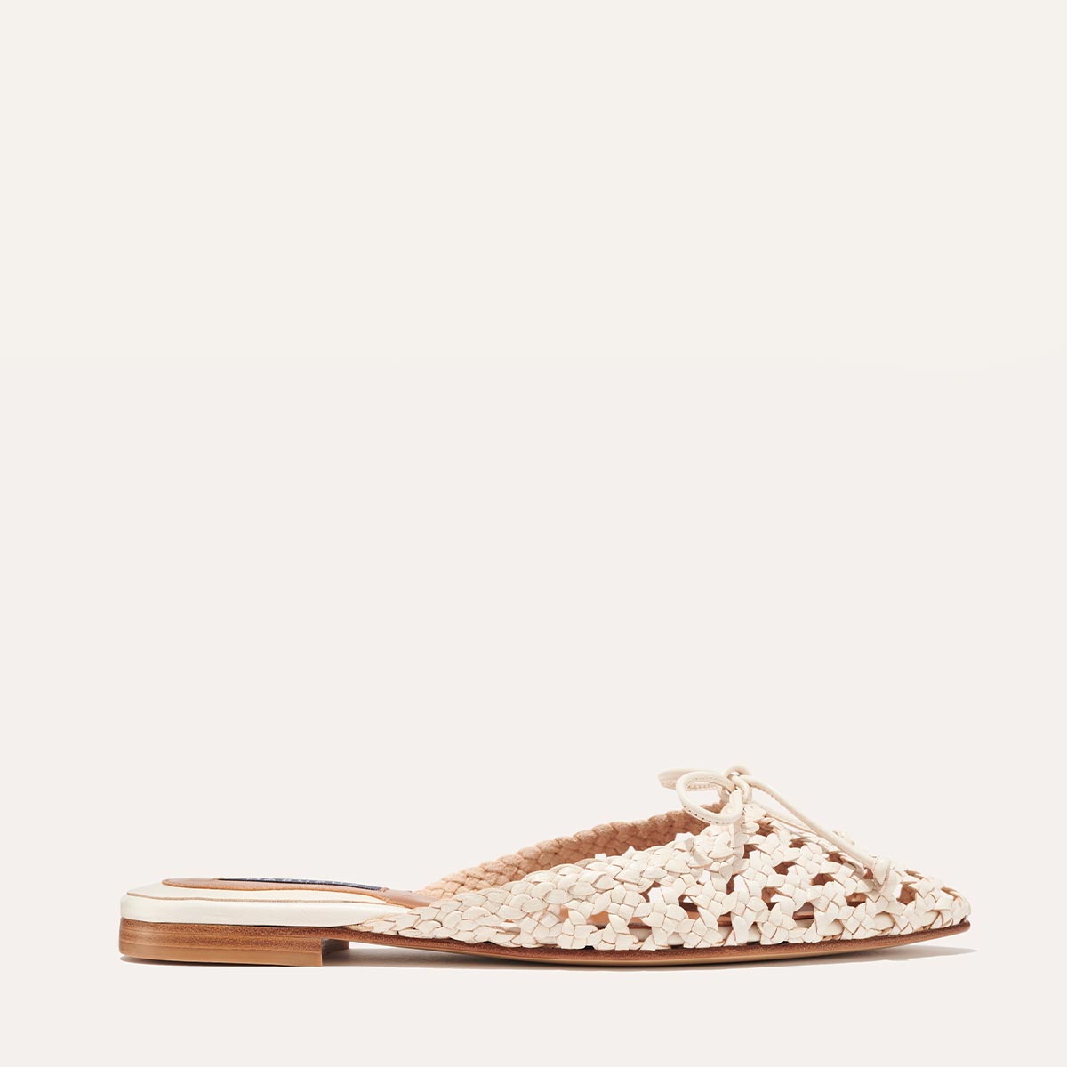 The Ballet Mule - White Woven Leather