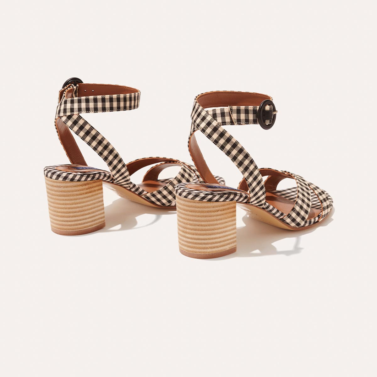 The City Sandal - Tan and Black Gingham