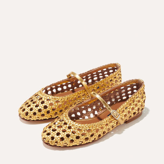 The Demi Jane - Gold Woven Leather