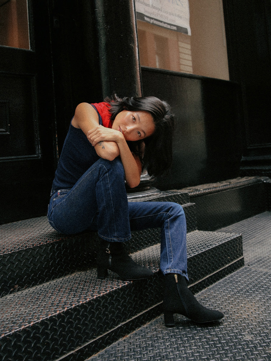 The Bowery Boot in Black Suede