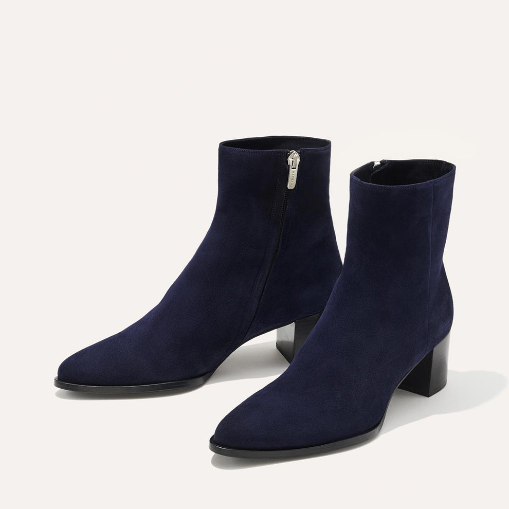 The Downtown Boot - Navy Suede – Margaux