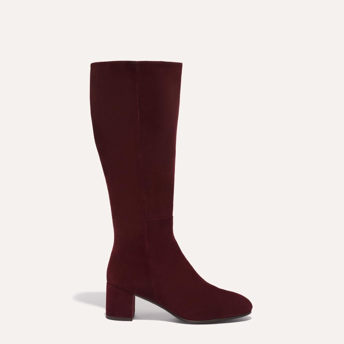 The Edie Boot - Burgundy Suede