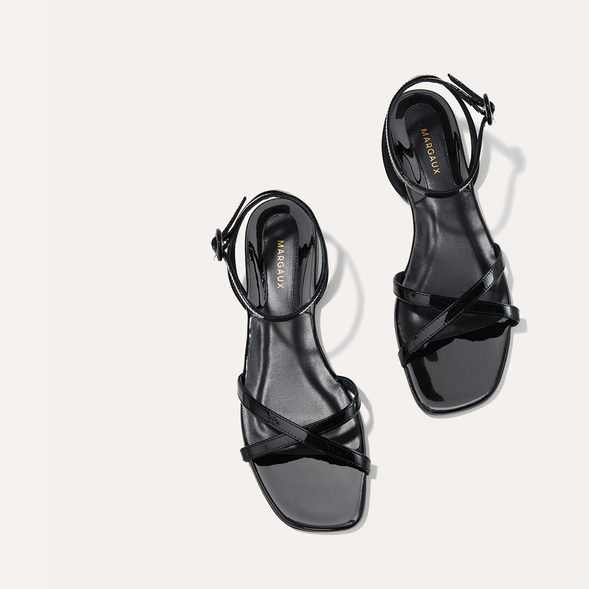 The Flat Sandal - Black Patent