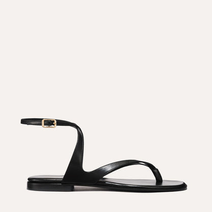 Black leather strappy sandals