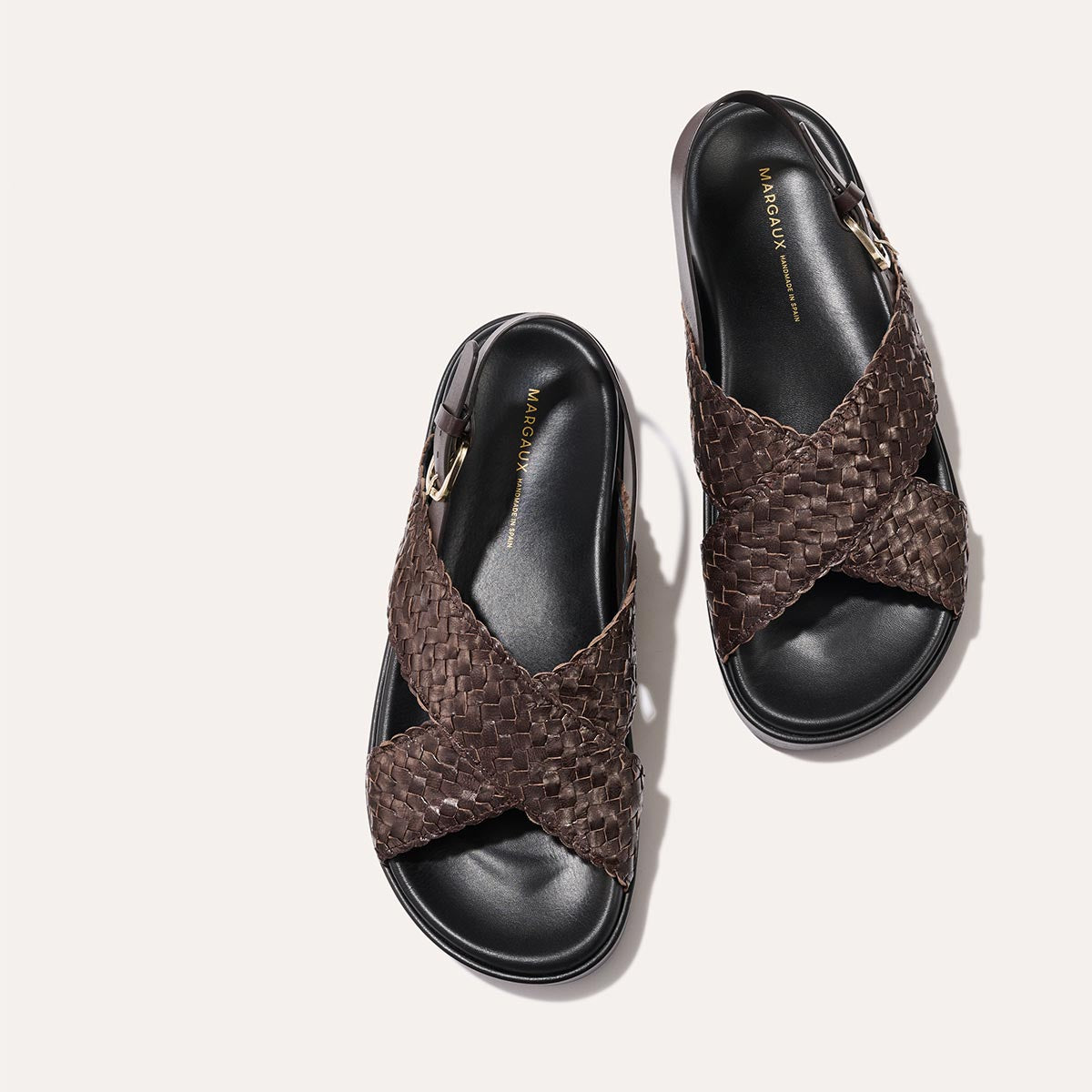 Brown woven leather summer sandal