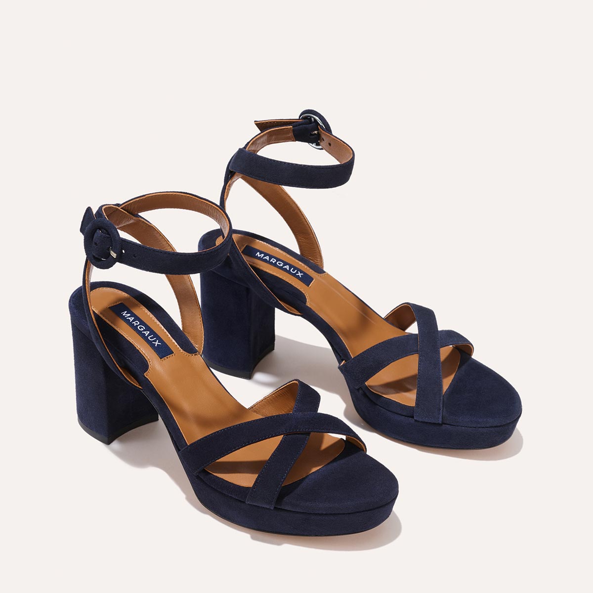 The Platform Sandal - Midnight Suede