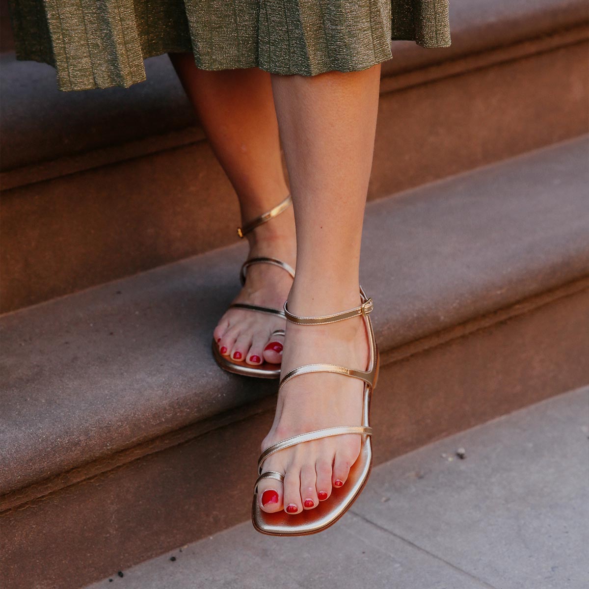 The Positano Sandal - Gold Nappa