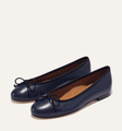 Margaux's classic and comfortable Demi ballet flat, made in a soft, navy Italian nappa leather 