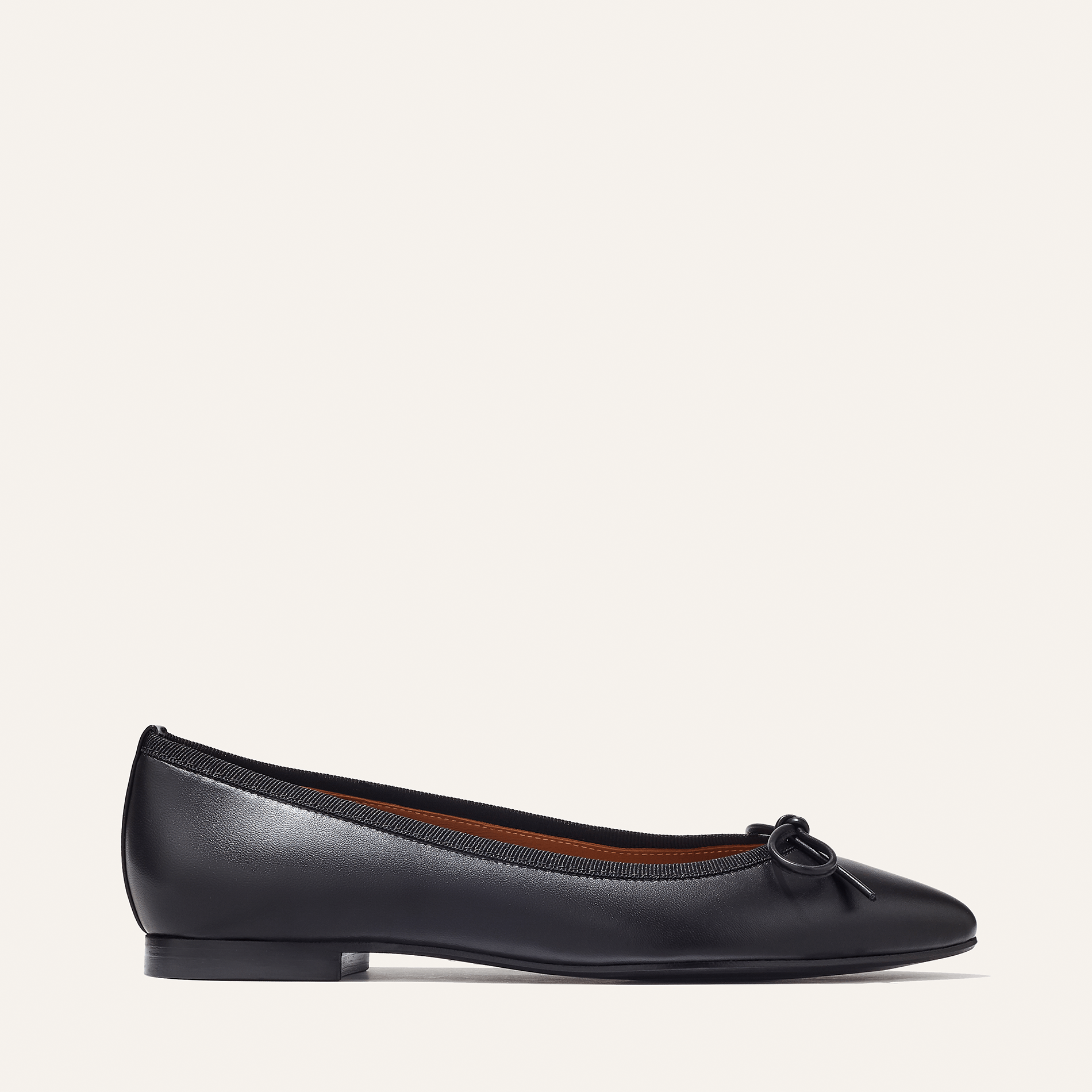 Margaux's classic and comfortable Pointe ballet flat in soft, black Italian nappa leather with an elegant pointed toe
