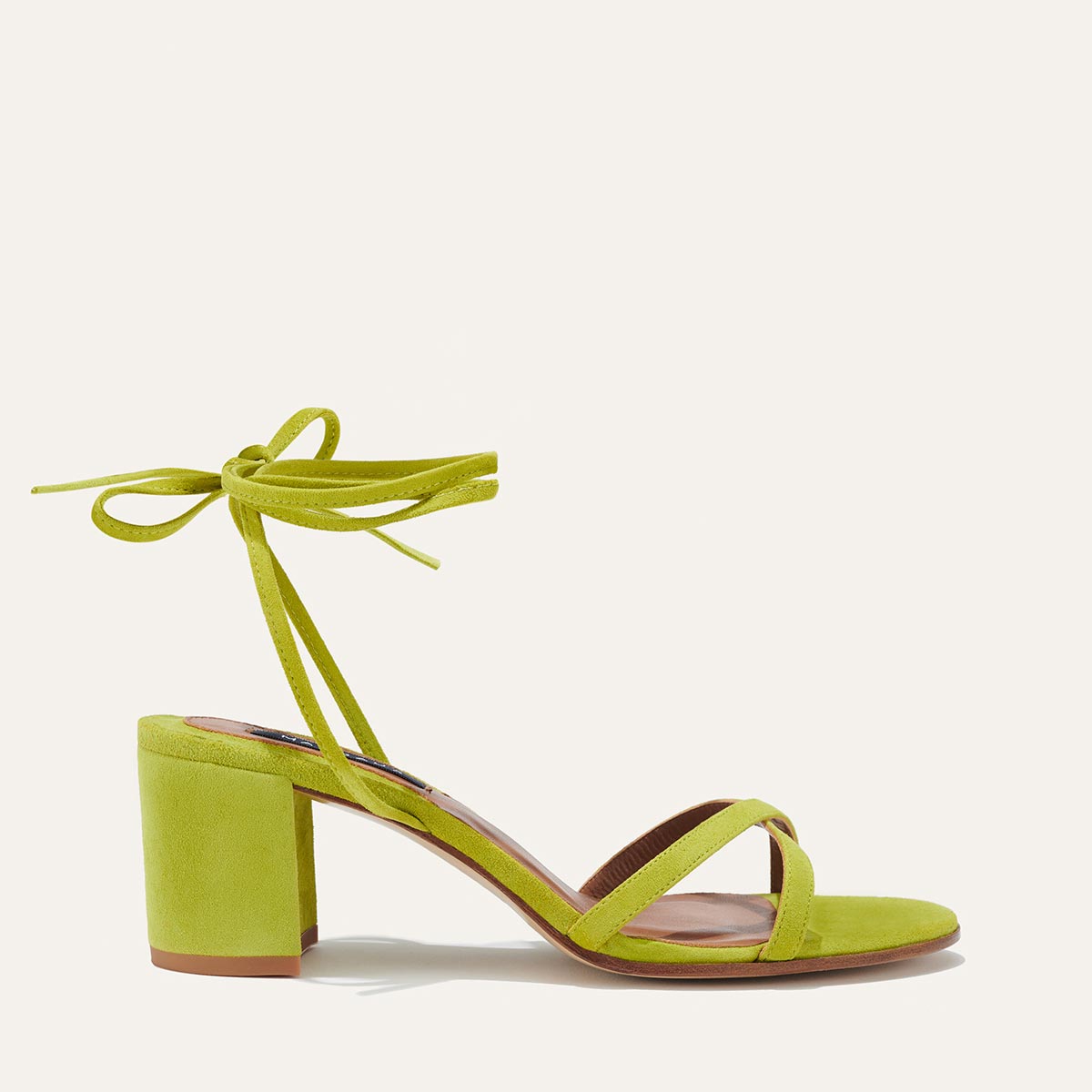 The Soho Sandal - Chartreuse Suede